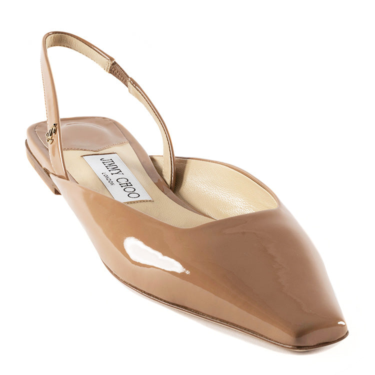 Jimmy Choo - Gini Flat Slingback Square Toe Ballerina Nude –