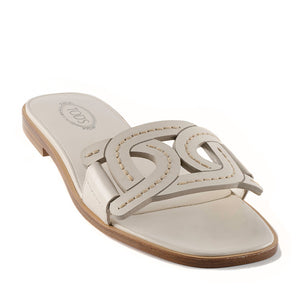 Tod's - Woven Slide Leather Sandals White